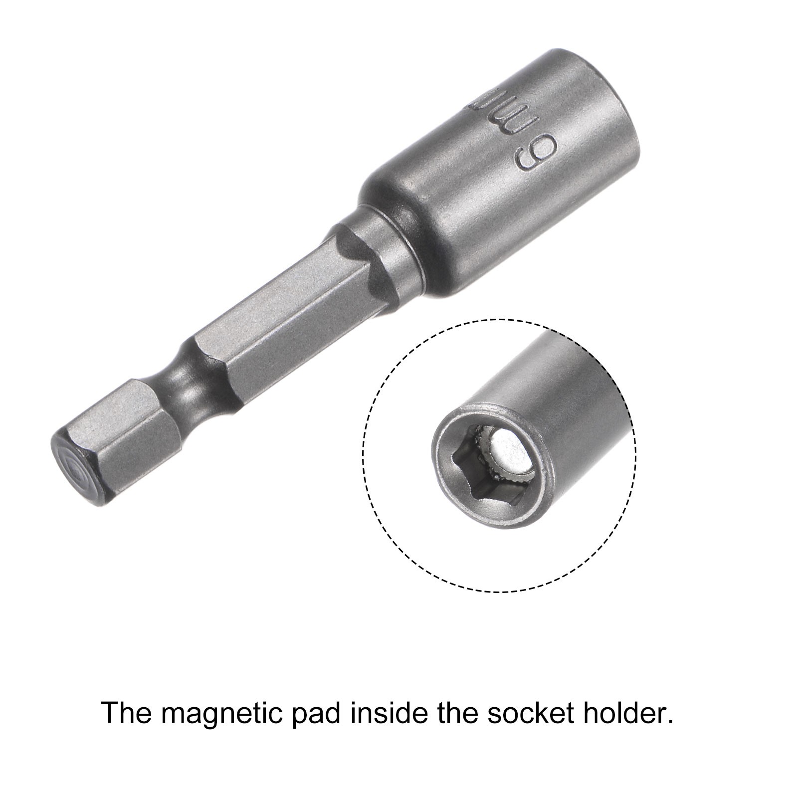 2Pack 1/4" Quick-Change Hex Shank 6mm Magnetic Nut Driver Bit 1.89" Length