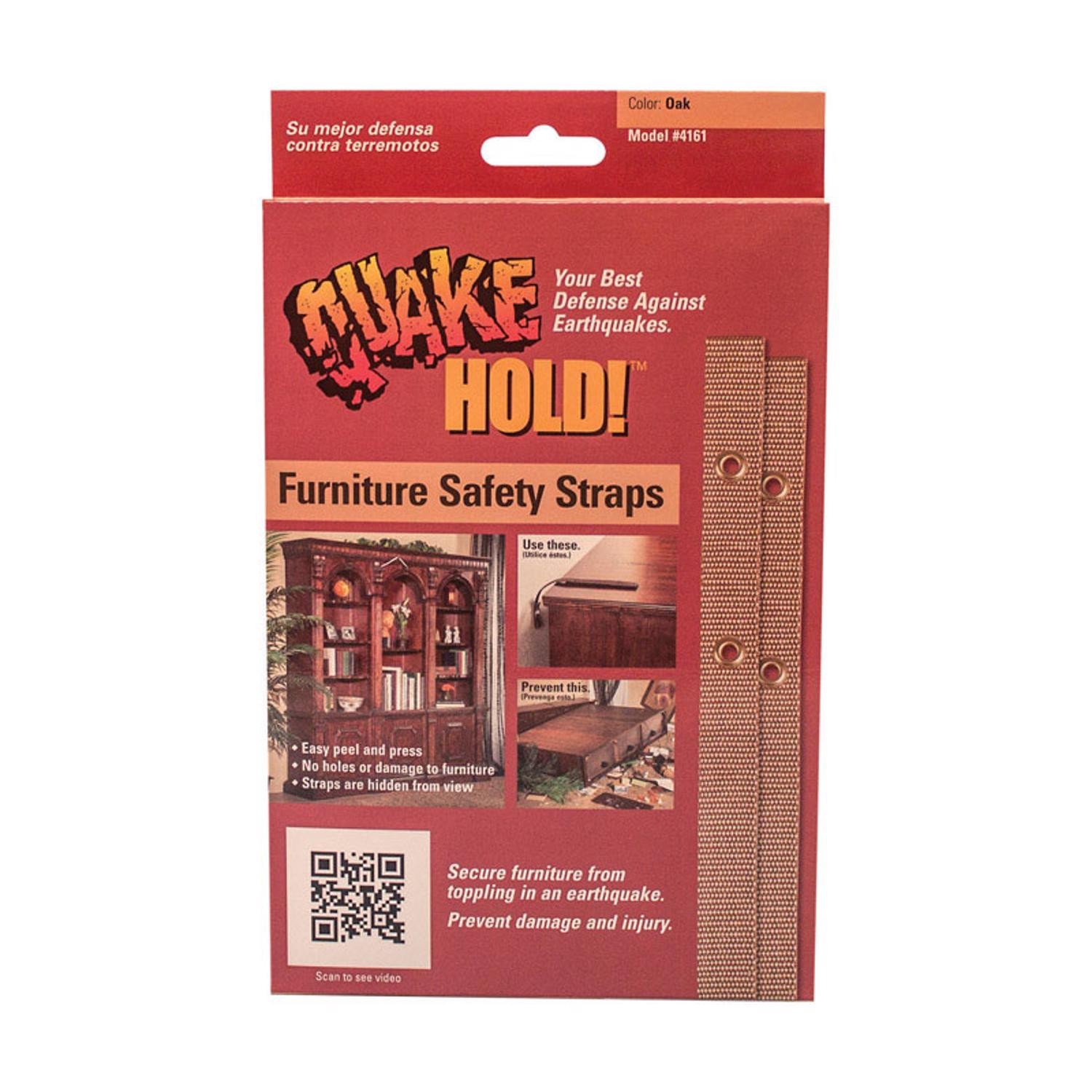 Quake Hold 4161 Oak Flexible Nylon Furniture Heavy Strap Kit