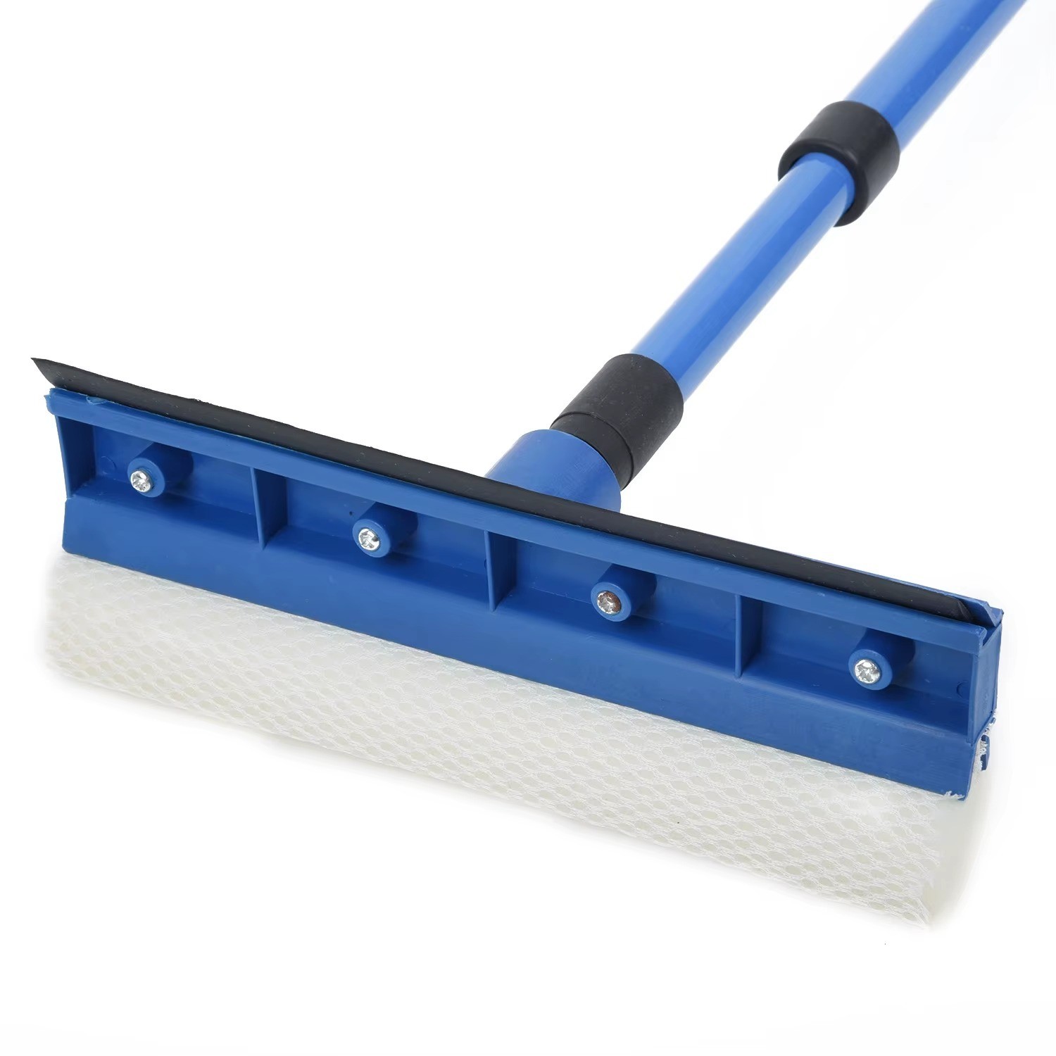 2-in-1 Telescopic Window Cleaner Wiper Sponge Brush Long Handle Mop Tool