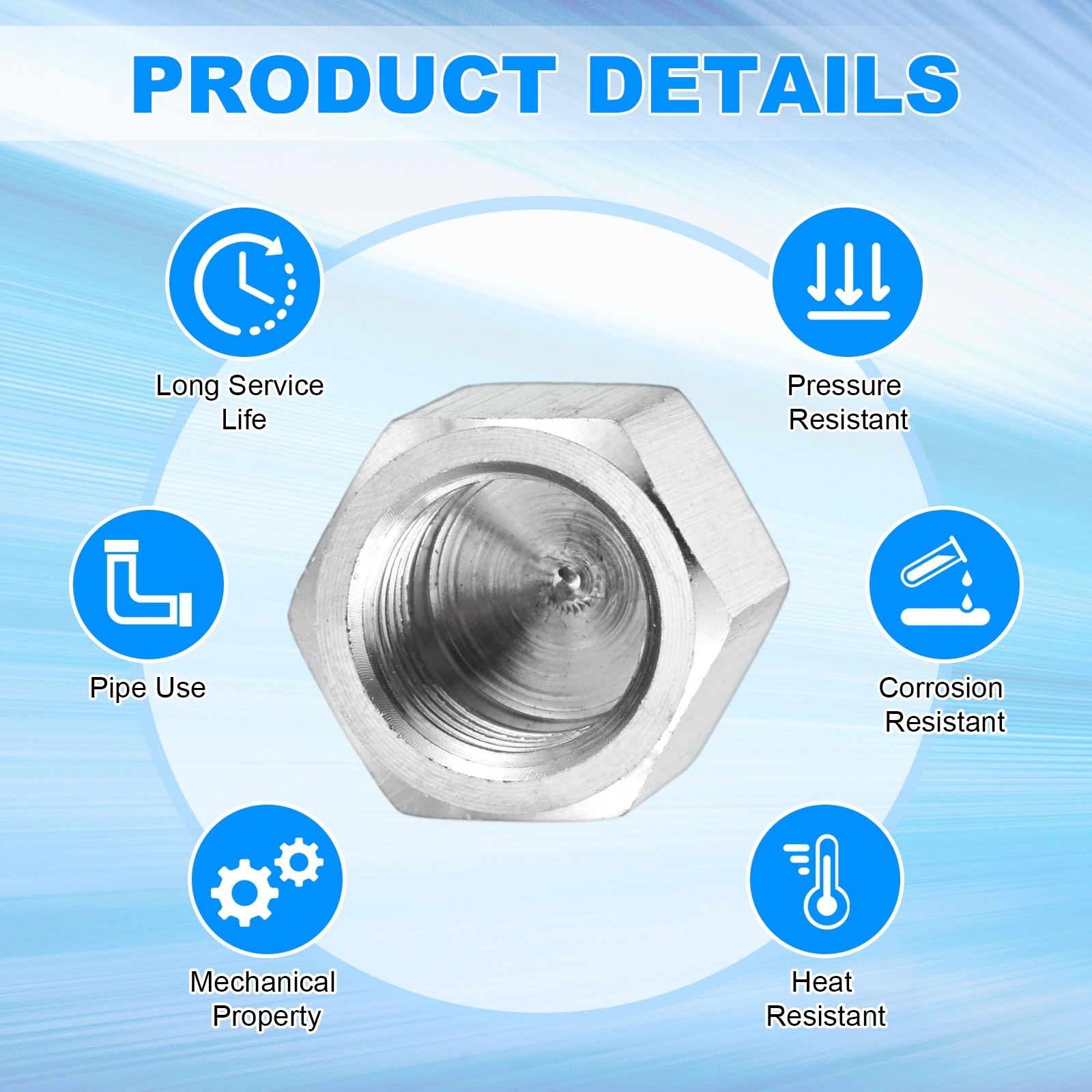 2-Pack Hex End Cap, 1/4 Inch g Female Thread Pipe Fitting