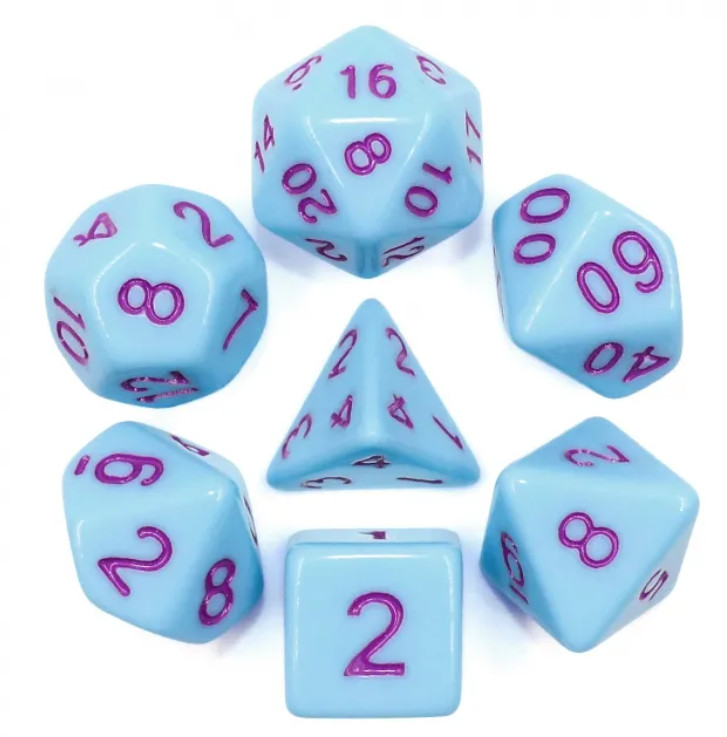 🐦‍⬛🥚 Robin's Egg DnD Dice Set | Dungeons and Dragons | 7 Dice RPG