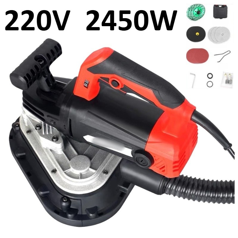 Three Heads Dustless Grinder 220V Triangle Floor Grinding Edge Concrete Grinder