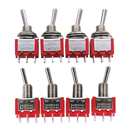 1 or 8Pc 6 Pin 2 Position DPDT Mini Miniature Toggle Switch ON/ON Switch for Car