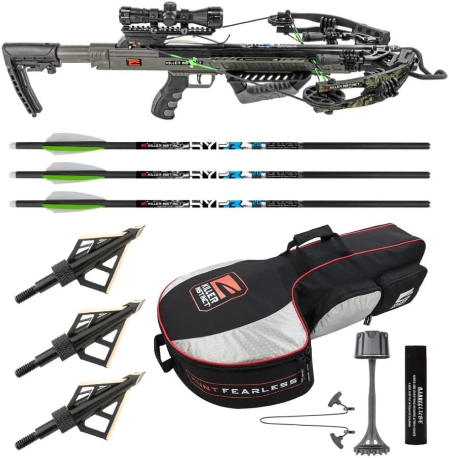Crossbow Package with Backpack Case and Broadheads 405 FPS Lightweight Hunting