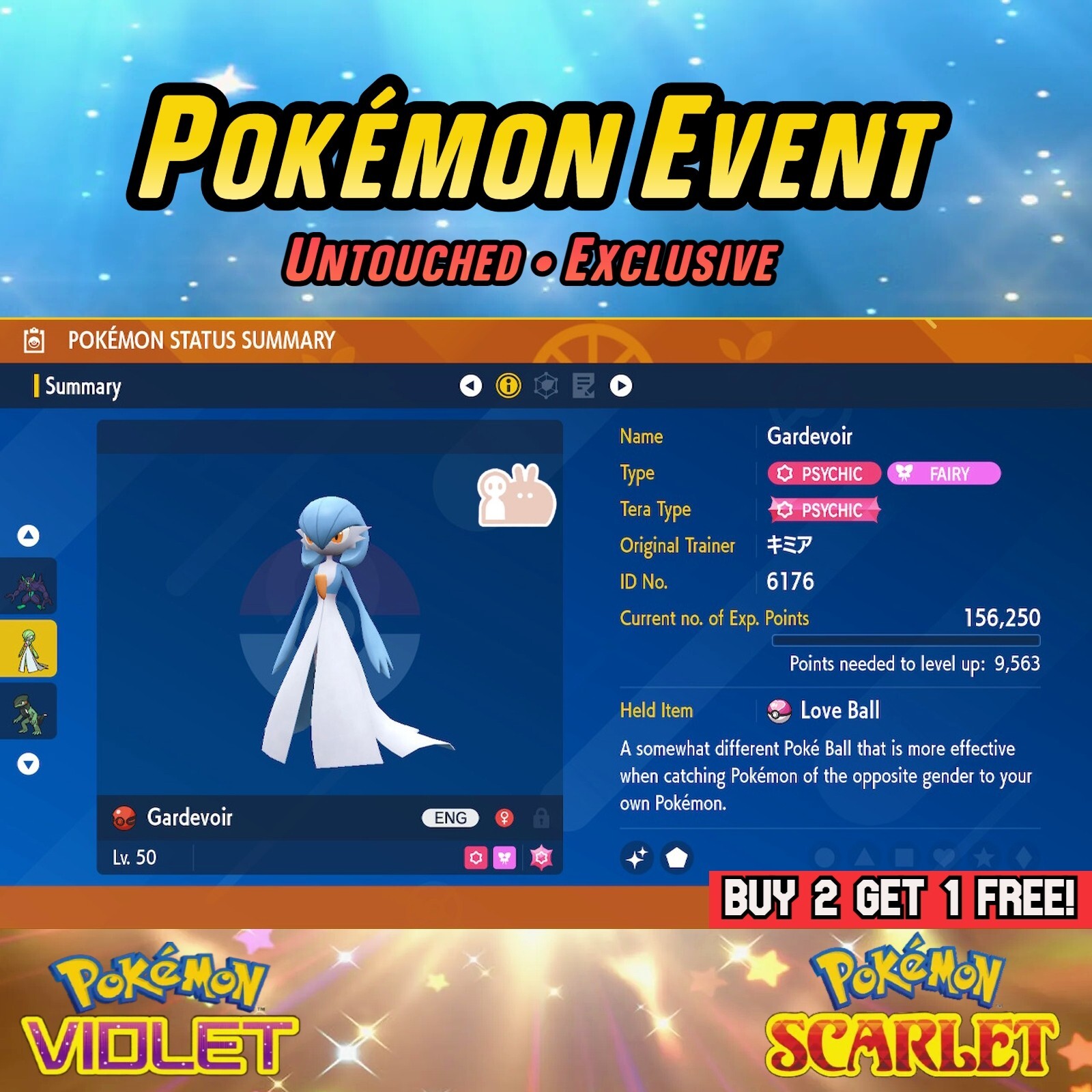 Shiny Gardevoir Event ✨ Kimia's Gardevoir • B2G1 ✨ Pokemon Scarlet and Violet