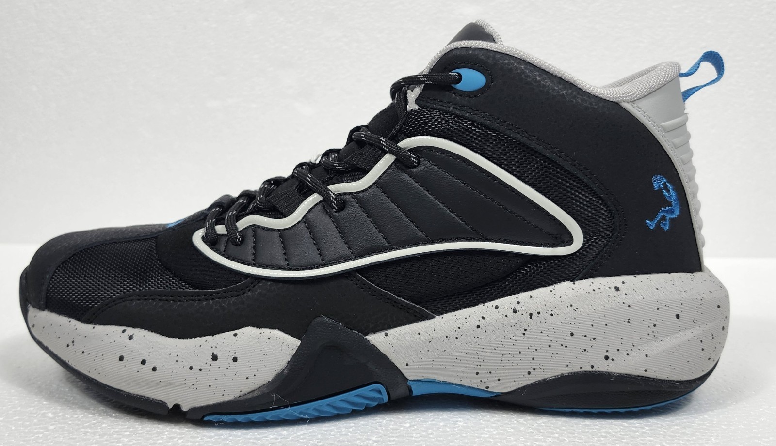 Men's Basketball Shoes Sneakers Size 8 Black Gray Blue Shaq Speed Demon Mid Top