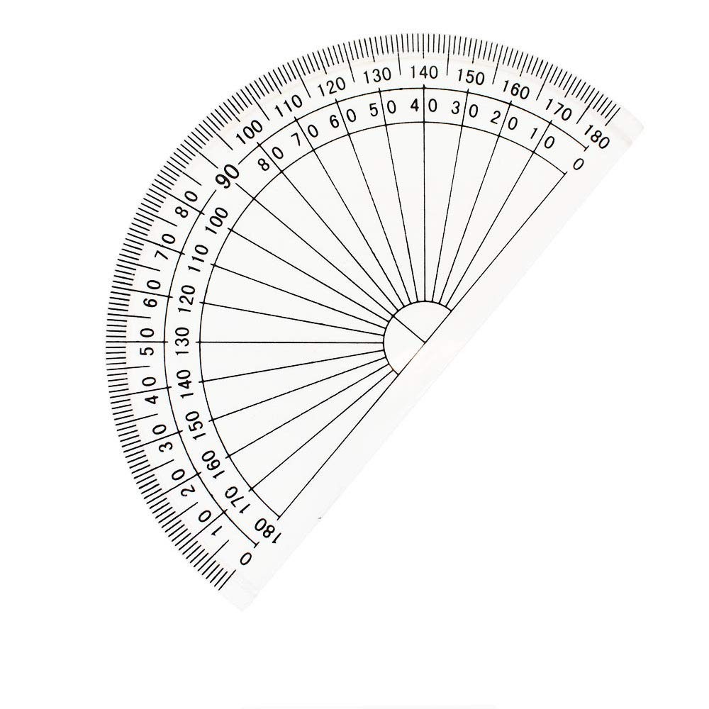 2 PCS Plastic Protractor 4 Inch Student Math Clear Protractors