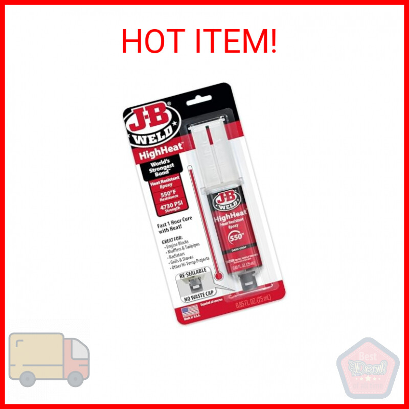 J-B Weld High Heat Epoxy Syringe, Dark Grey