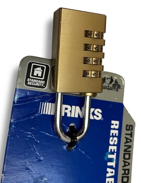 Padlock BRINKS Solid Brass 4-Dial Resettable Padlock Chrome Plated Combination