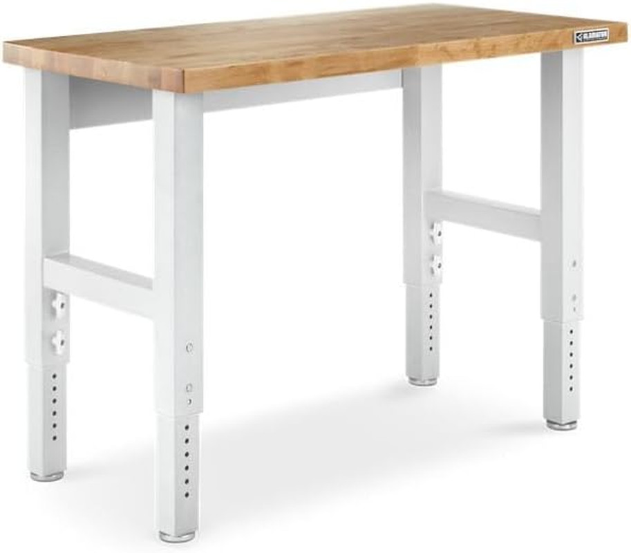 Adjustable 4' Hardwood Workbench - Perfect for Home or Garage Projects