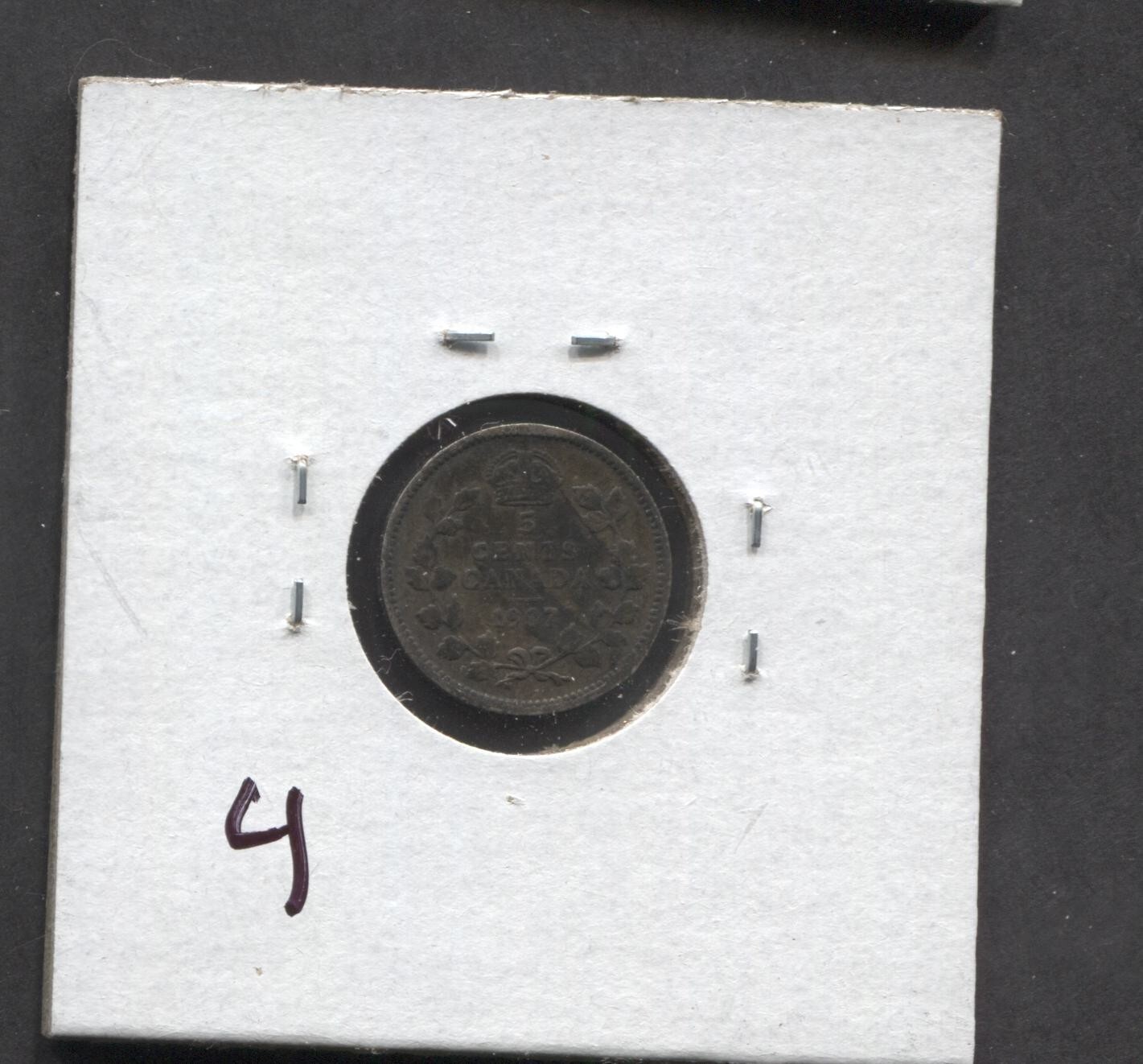 1907- Canada- 5 Cents- Silver