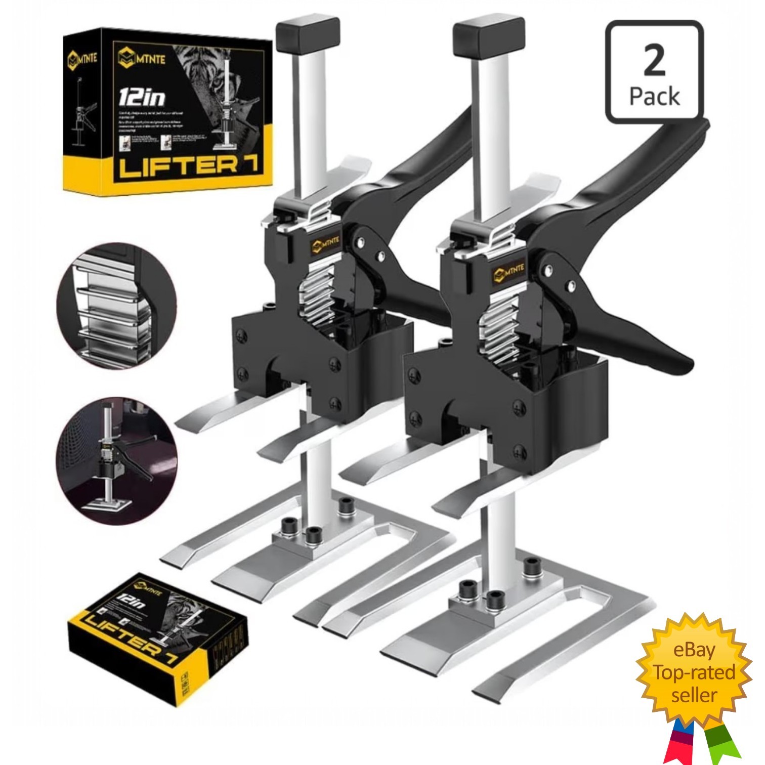 2-Pack Labor Saving Arm Jack 12" Furniture Lift Drywall Jack 330lb Capacity NEW