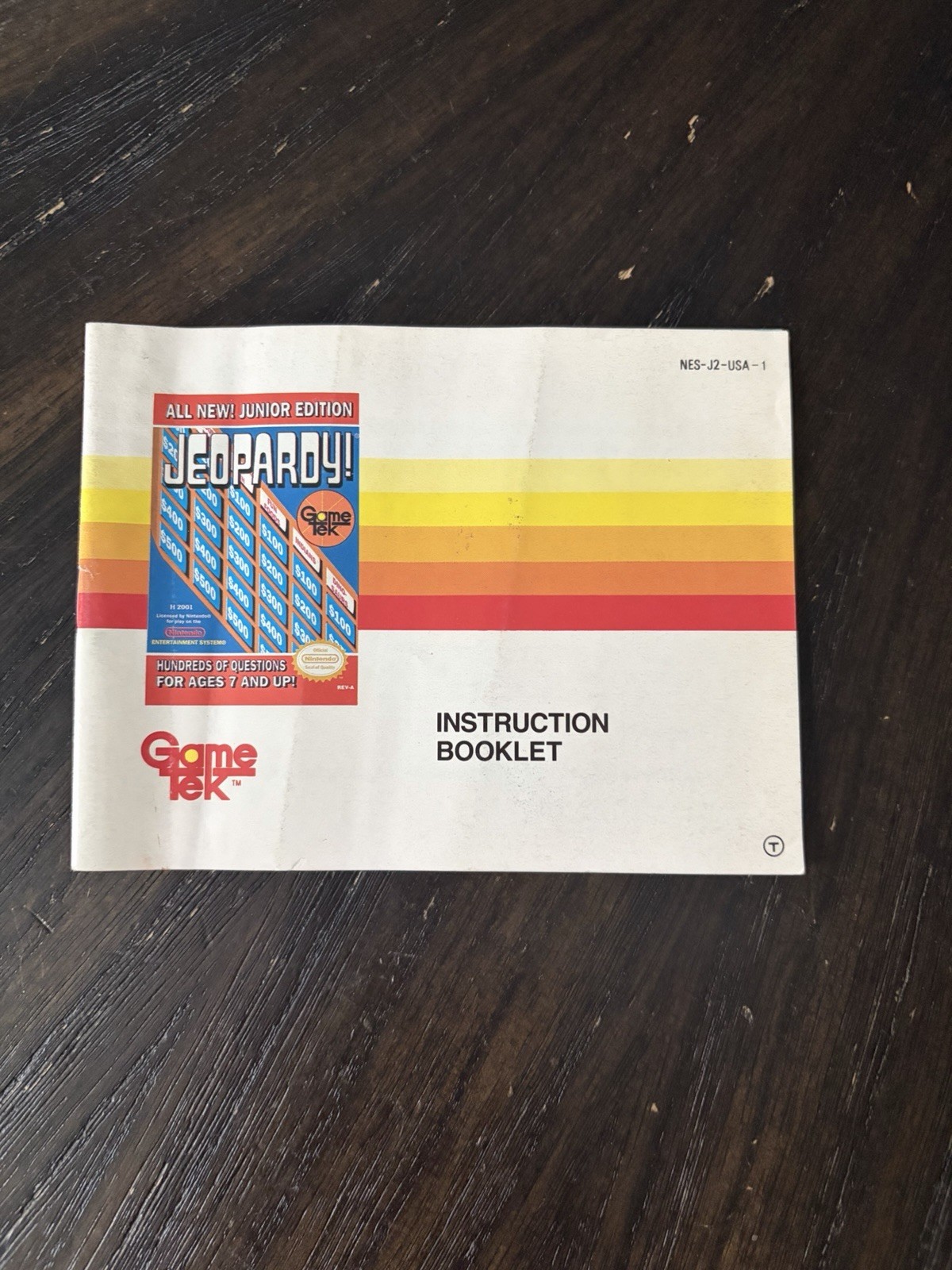 Nintendo NES Manual Only Jeopardy Junior Edition