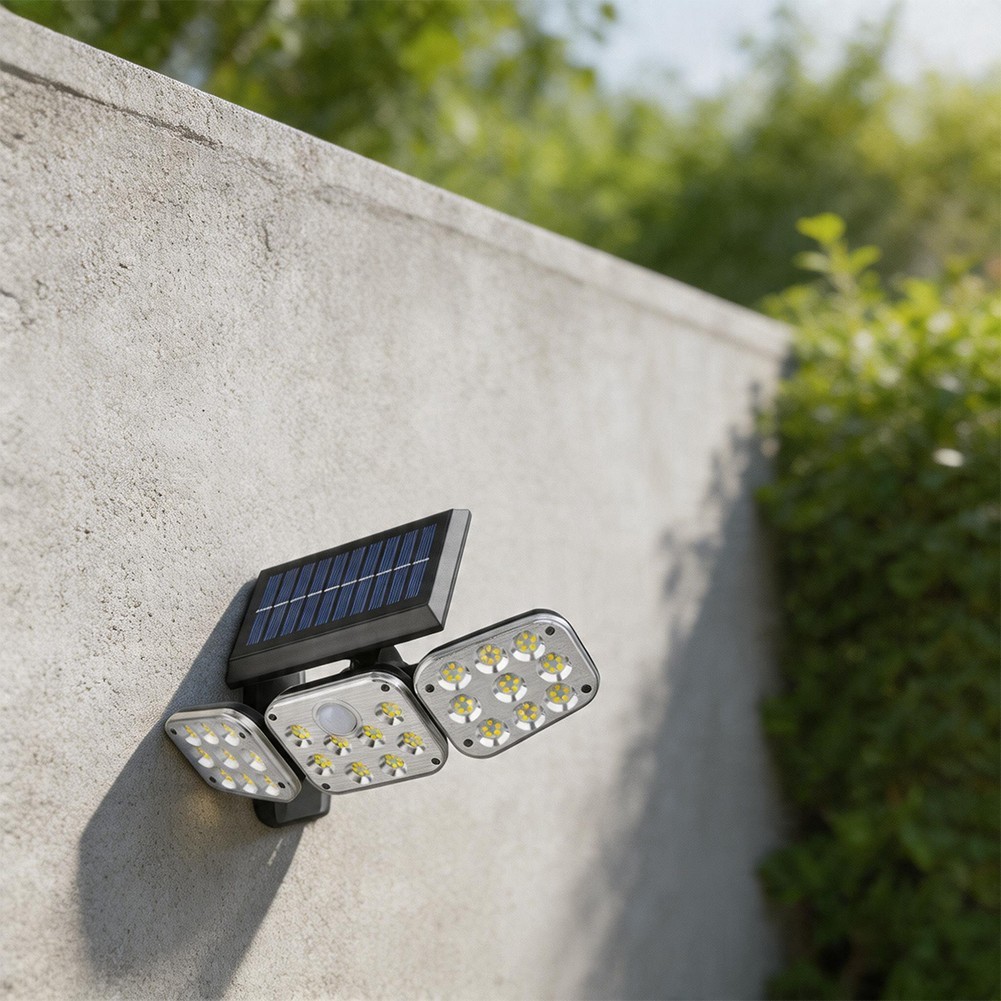 For Outdoor Solar Wall Light 4 Head Rotating Type for Courtyard Illumination