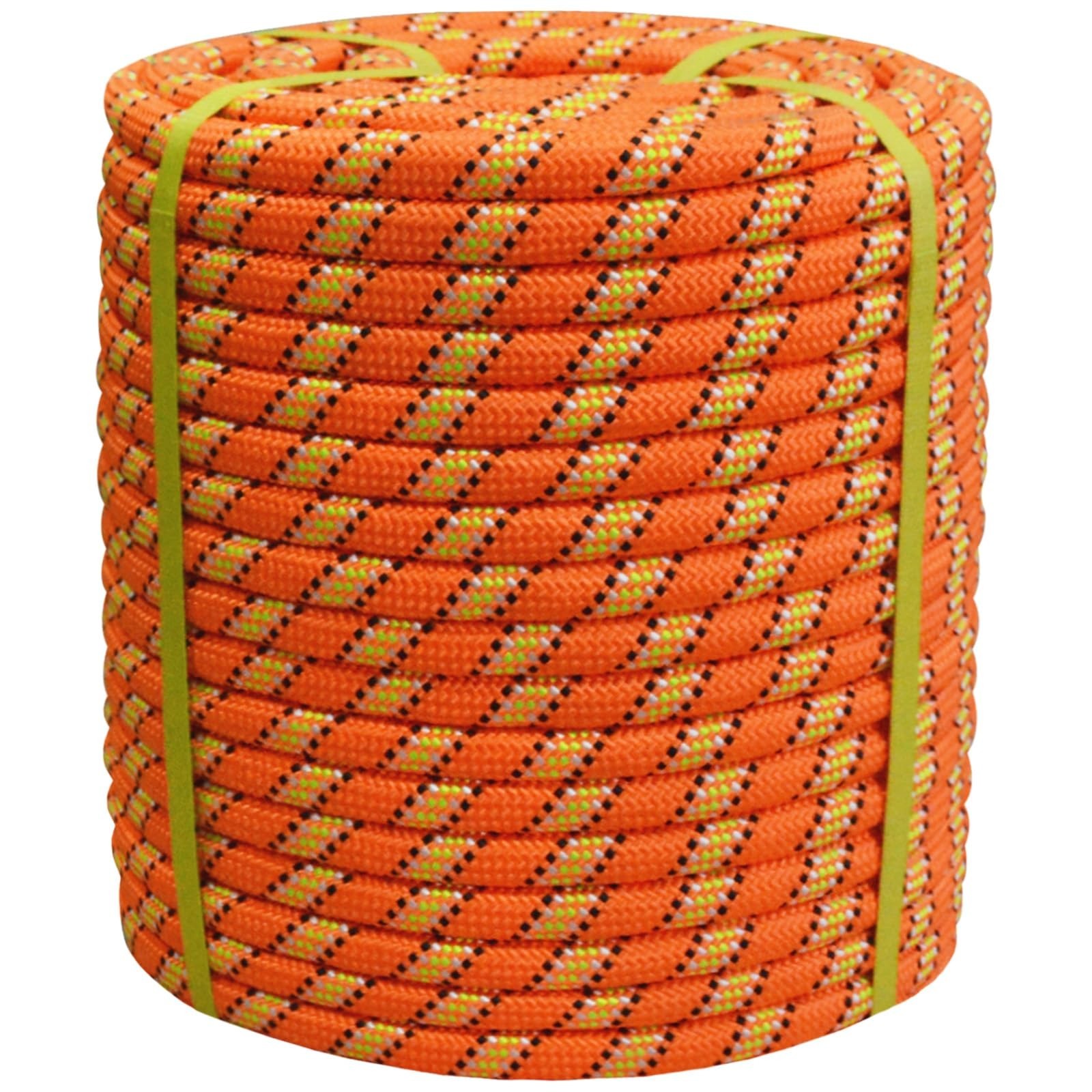 3/4 in x 100 ft Double Braid Polyester Arborist Rigging Rope, 72 Strands Heav...