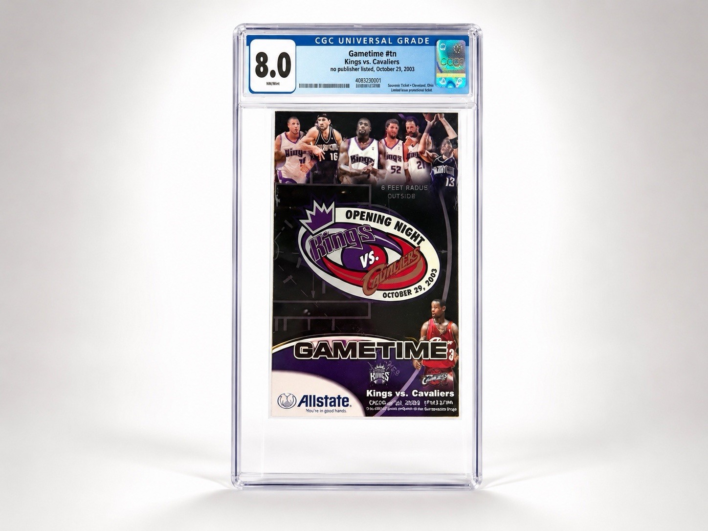 LEBRON JAMES Gametime NBA Debut Program October 29, 2003 Cavs Vs Kings CGC 8