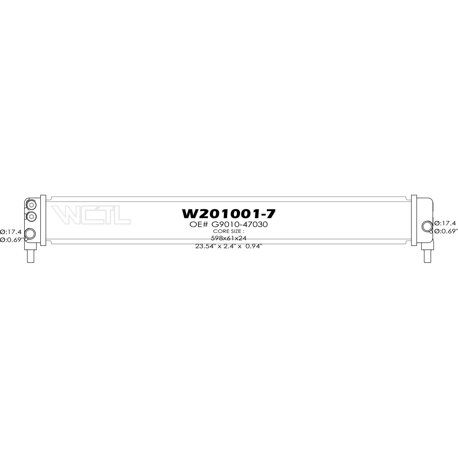 New Inverter Cooler 1-Row 11/16 inch Inlet / Outlet G901047030; G901047031