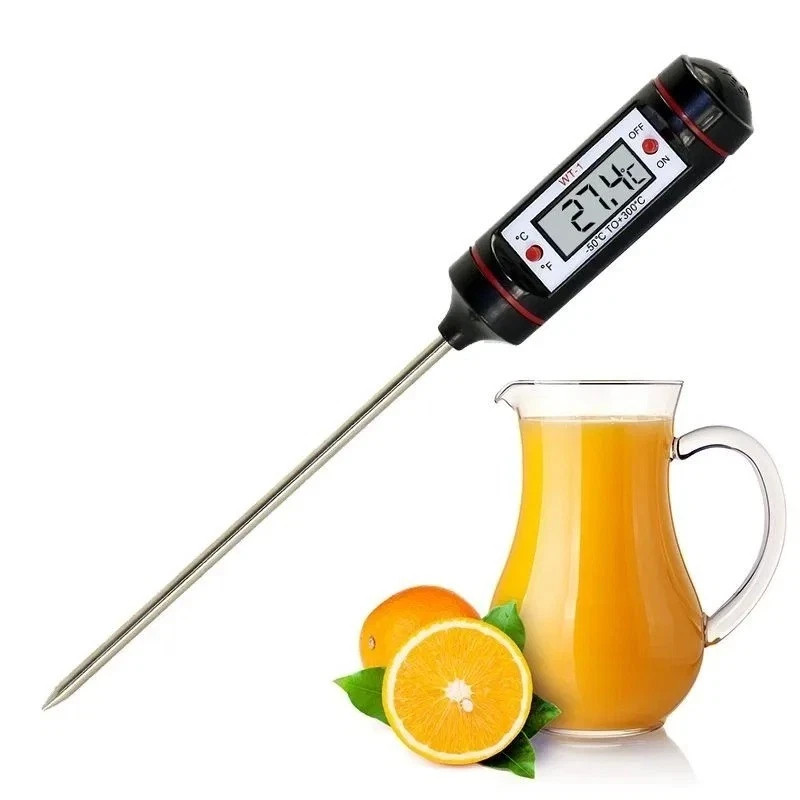 Digital Food Thermometer - Instant Read Probe for Kitchen, BBQ, Meat & Liquid