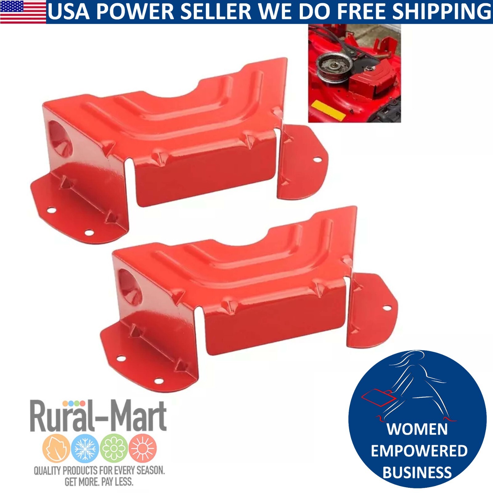 2 Pack Belt Guard Covers for Spindle Pulley - Fits 42" 46" Deck MTD Troy-Bilt