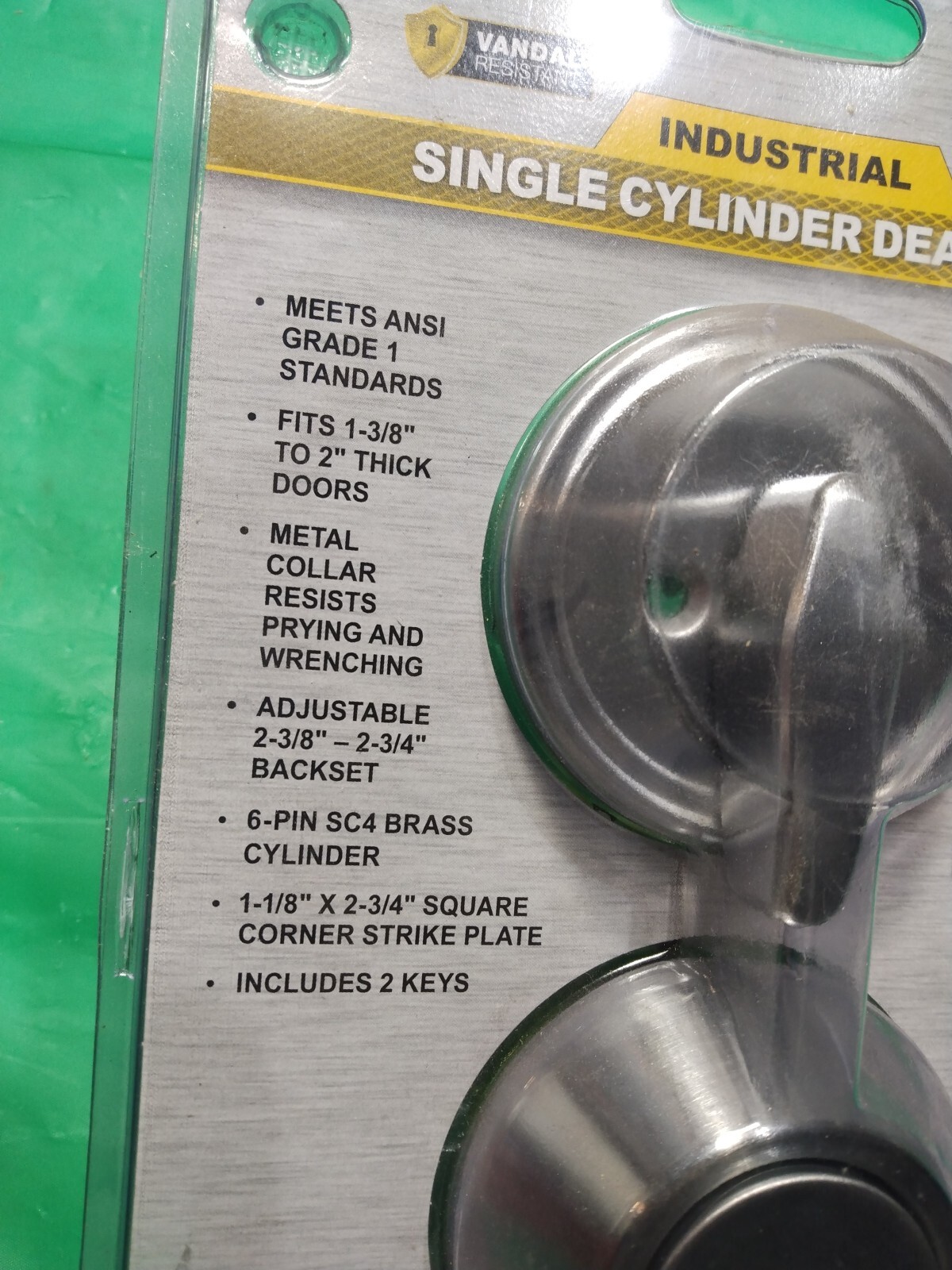Universal Hardware Commercial Single Cylinder Satin Chrome Deadbolt