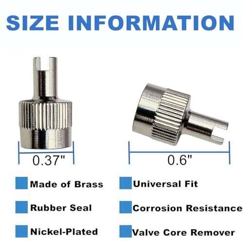 Brass Tire Valve Caps (25 Pack) Heavy-Duty Stem Covers | REMOVER CAPS(25pcs)