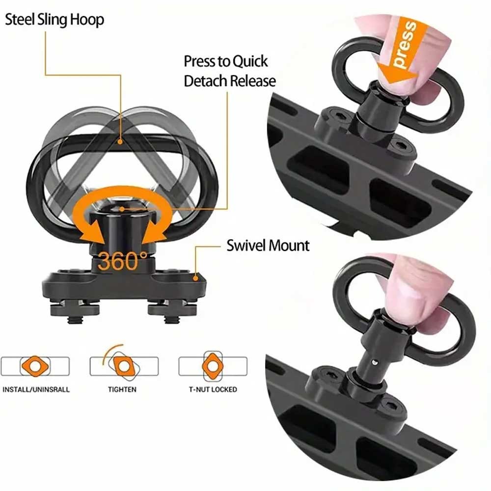 Green QD 1 2 Point Multi Mission Sling Quick Detach W/ D Ring&Mount Kit