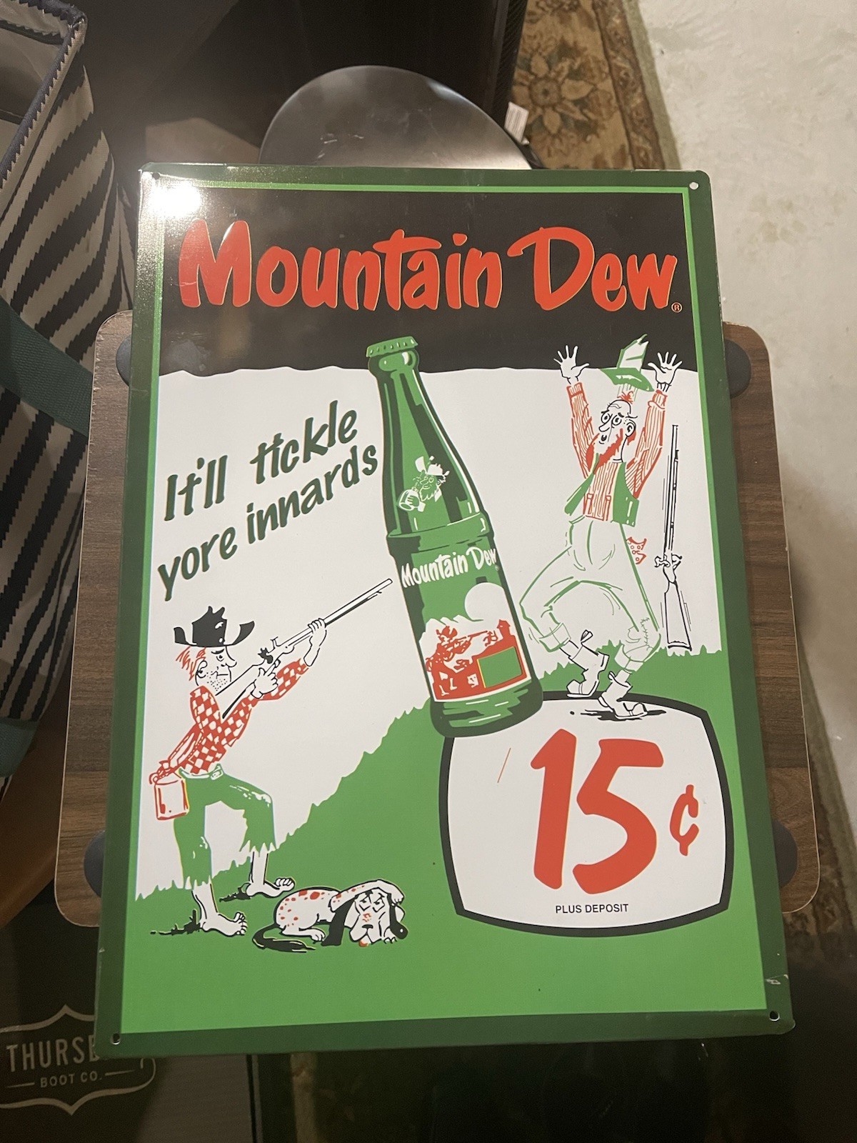 MOUNTAIN DEW TIN POSTER IT’LL TICKLE YORE INNARDS