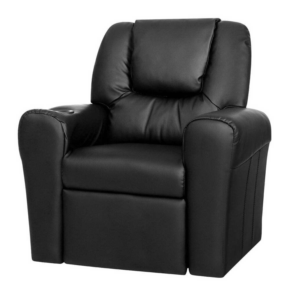NNEDSZ Kids Recliner Chair Black PU Leather Sofa Lounge Couch Children Armchair