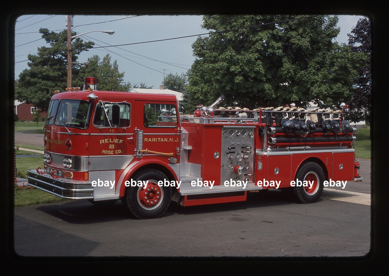 Raritan NJ 1970 Hahn pumper Fire Apparatus Slide