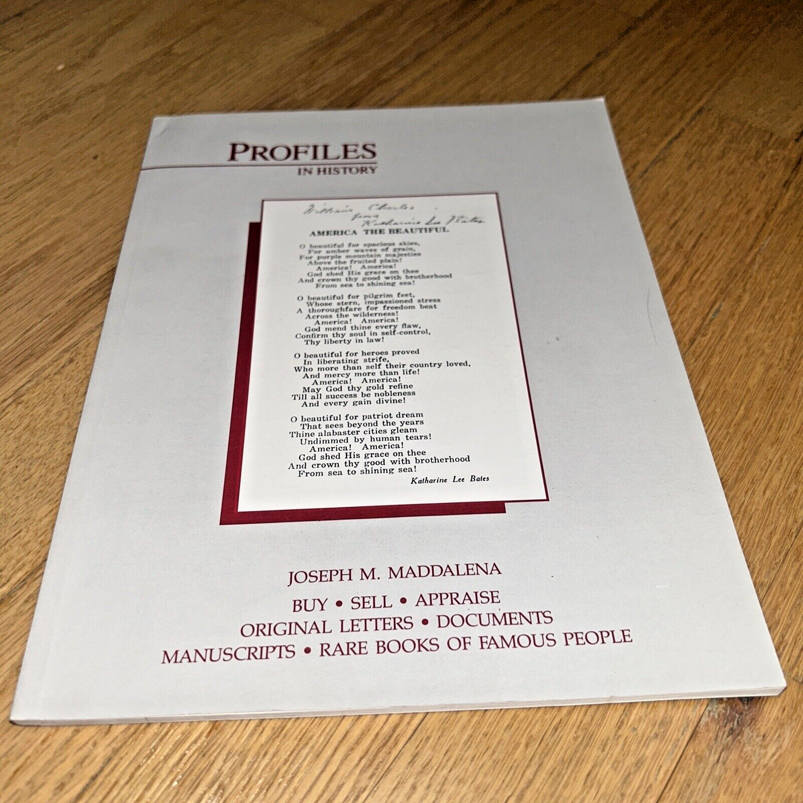 PROFILES IN HISTORY Joseph Maddalena Catalog # 3 Autographs Historical Documents
