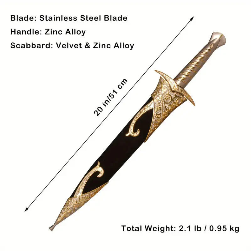 「Flaw」20''Stainless Steel Blade Elven sword Hotbit Sting Sword Lord Of the Rings
