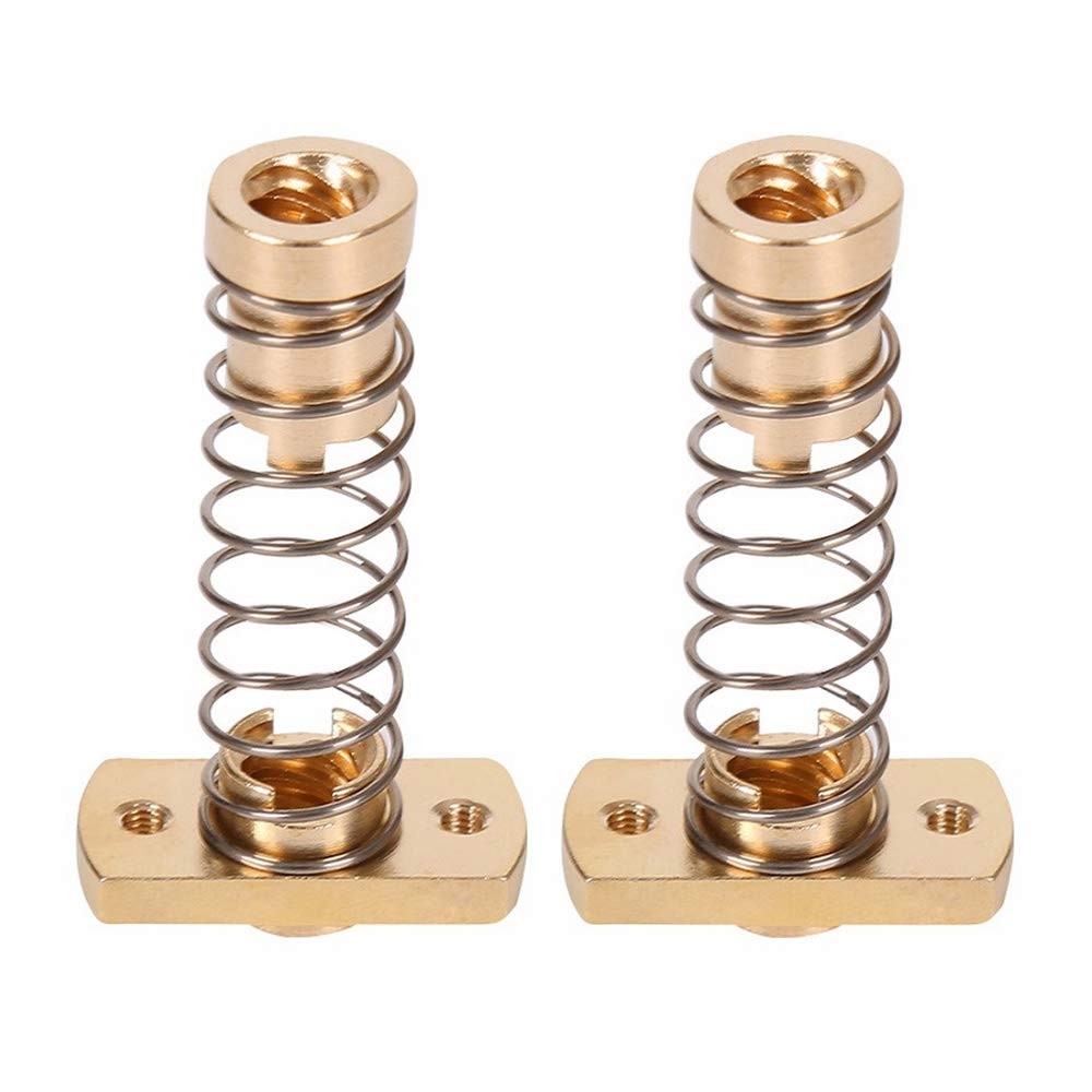 2-Pack CR10 Z axis T8 Anti Backlash Spring Loaded Nut Elimination Nuts, Gold