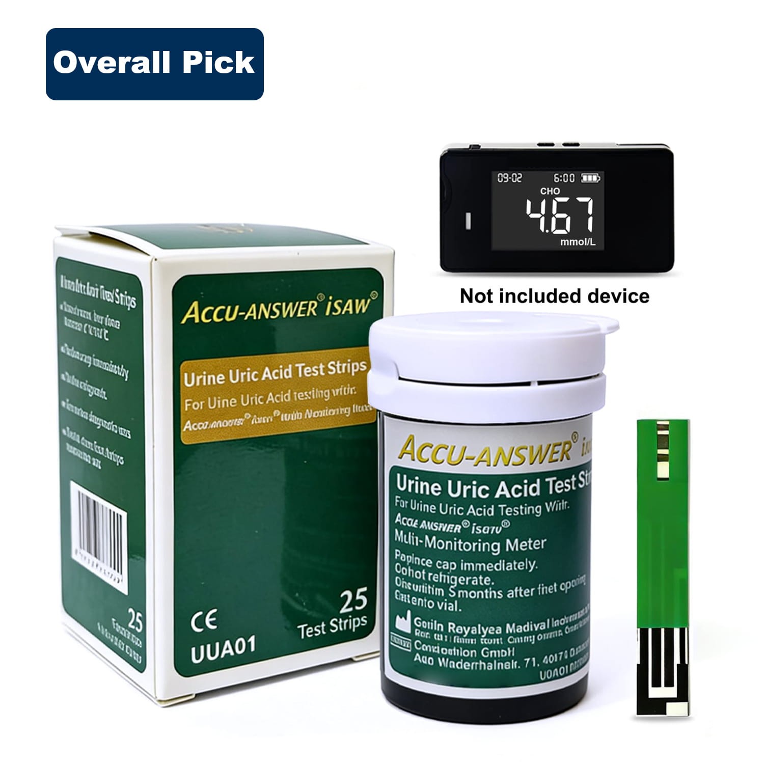 Accu-Answer iSaw Urine Uric Acid Test Strips-25 Test Strips for LBM-01