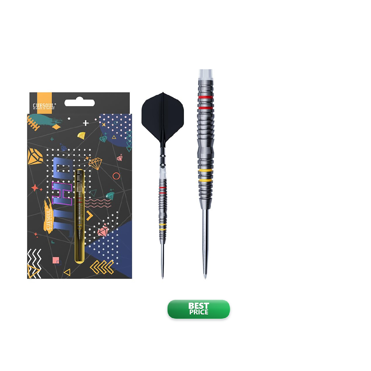 Cuesoul Jiho D4 21G Steel Tip 90 Tungsten Dart Set Titanium Coated And Unifying