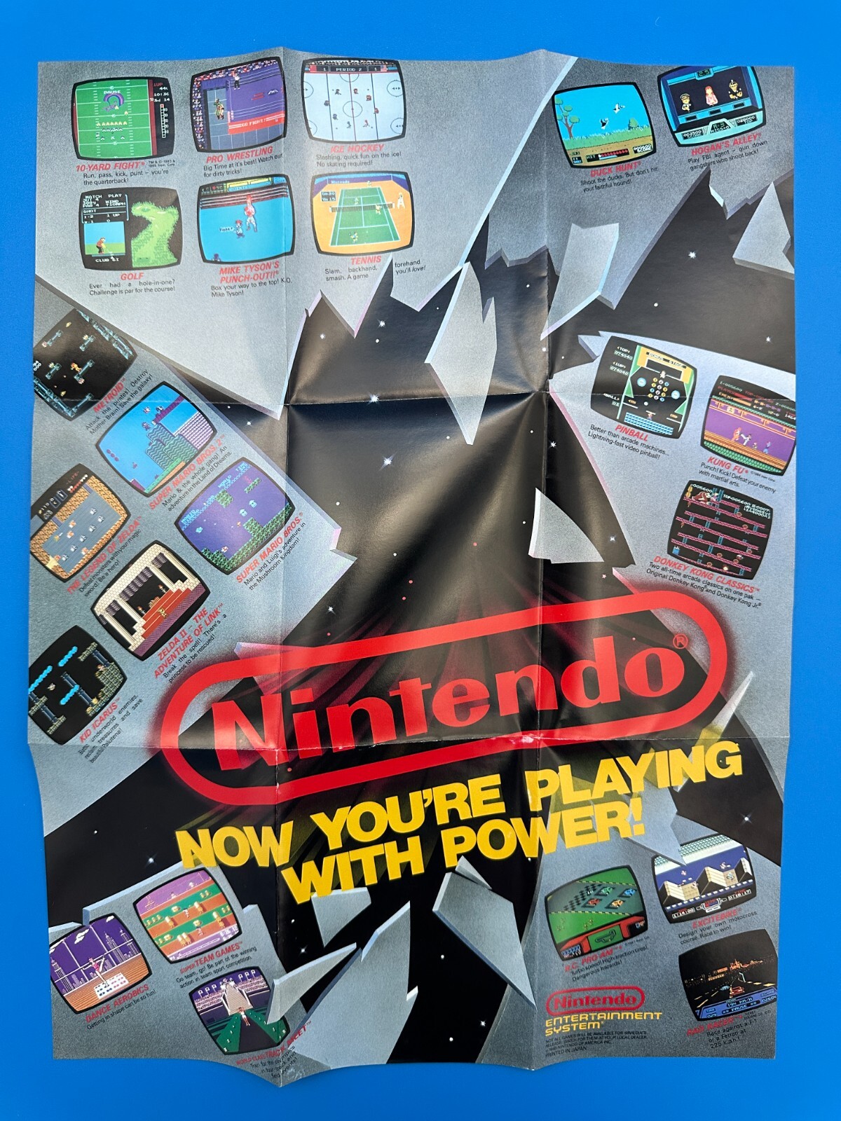 1988 Nintendo NES Now You're Playing With Power! Poster Insert 15.5 x 11.75