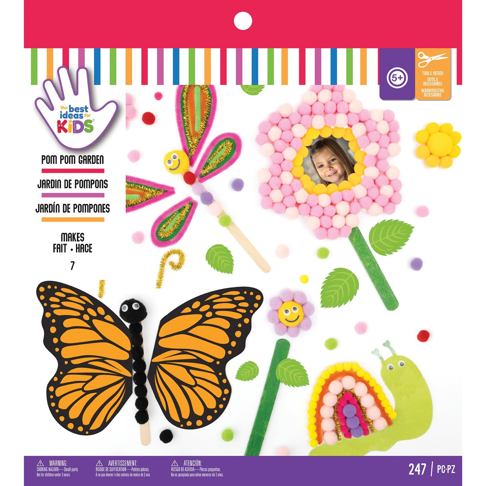 American Crafts Best Ideas For Kids Craft Kit-Pom Pom Garden, Makes 11