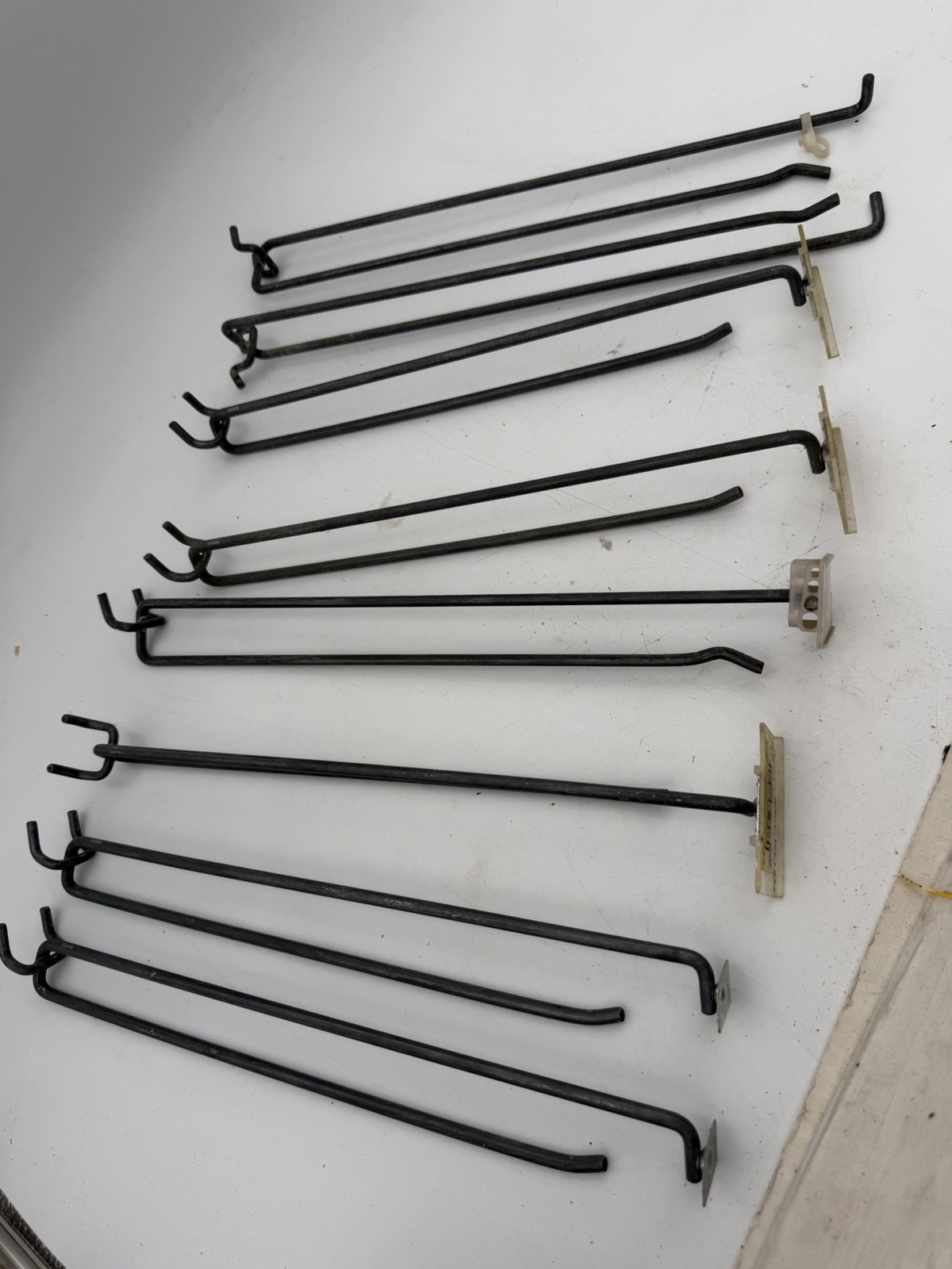 Bundle Of 8 Heavy Duty 3/8” Double Armed Peg Board Hooks 13” Long