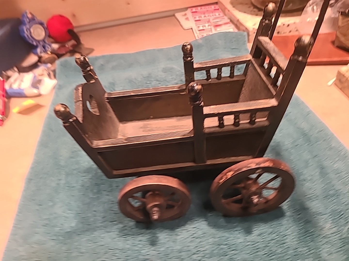 8" Wooden Baby Stroller