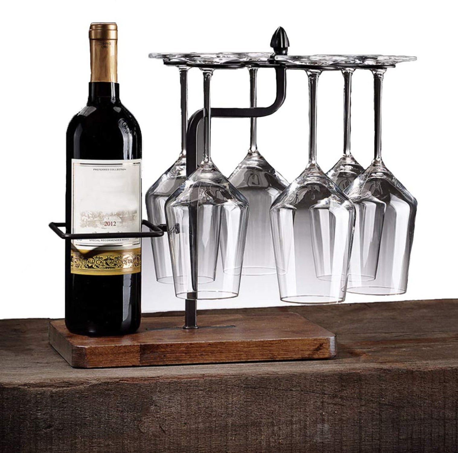 Red Wine Stemware Racks Kitchen Bar Table Decoration Metal Drying Rack Wine G...