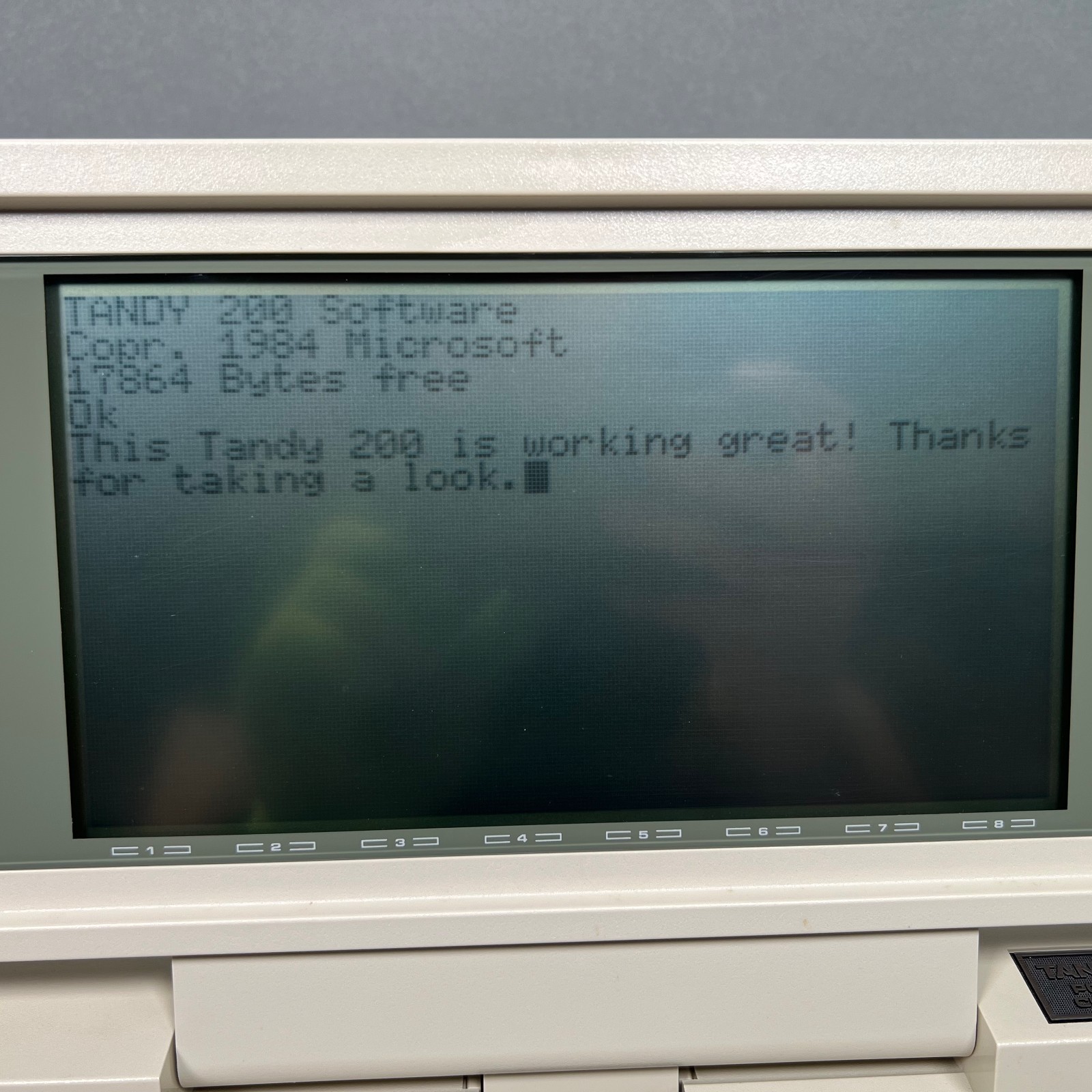 Tandy 200 Portable Computer, Power Adapter, Case, Book, Owner's Manuals WORKING