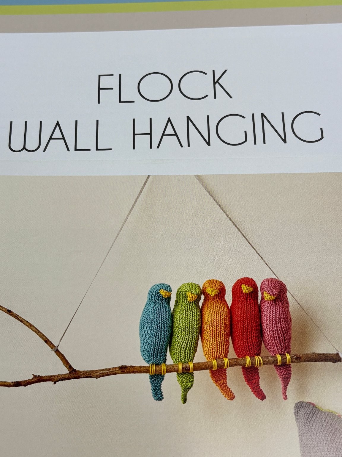 Flock Wall Hanging Birds Knitting Pattern Pages from Book