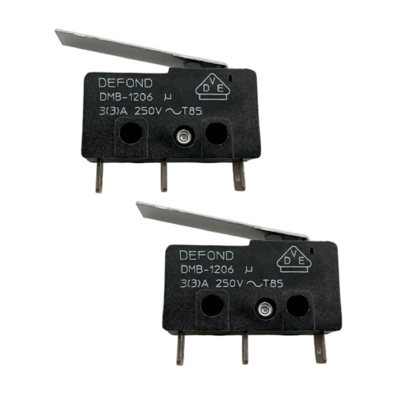 2x DEFOND DMB-1206 Lever Snap-Action Micro Switch 5A 250VAC SPDT-NO/NC