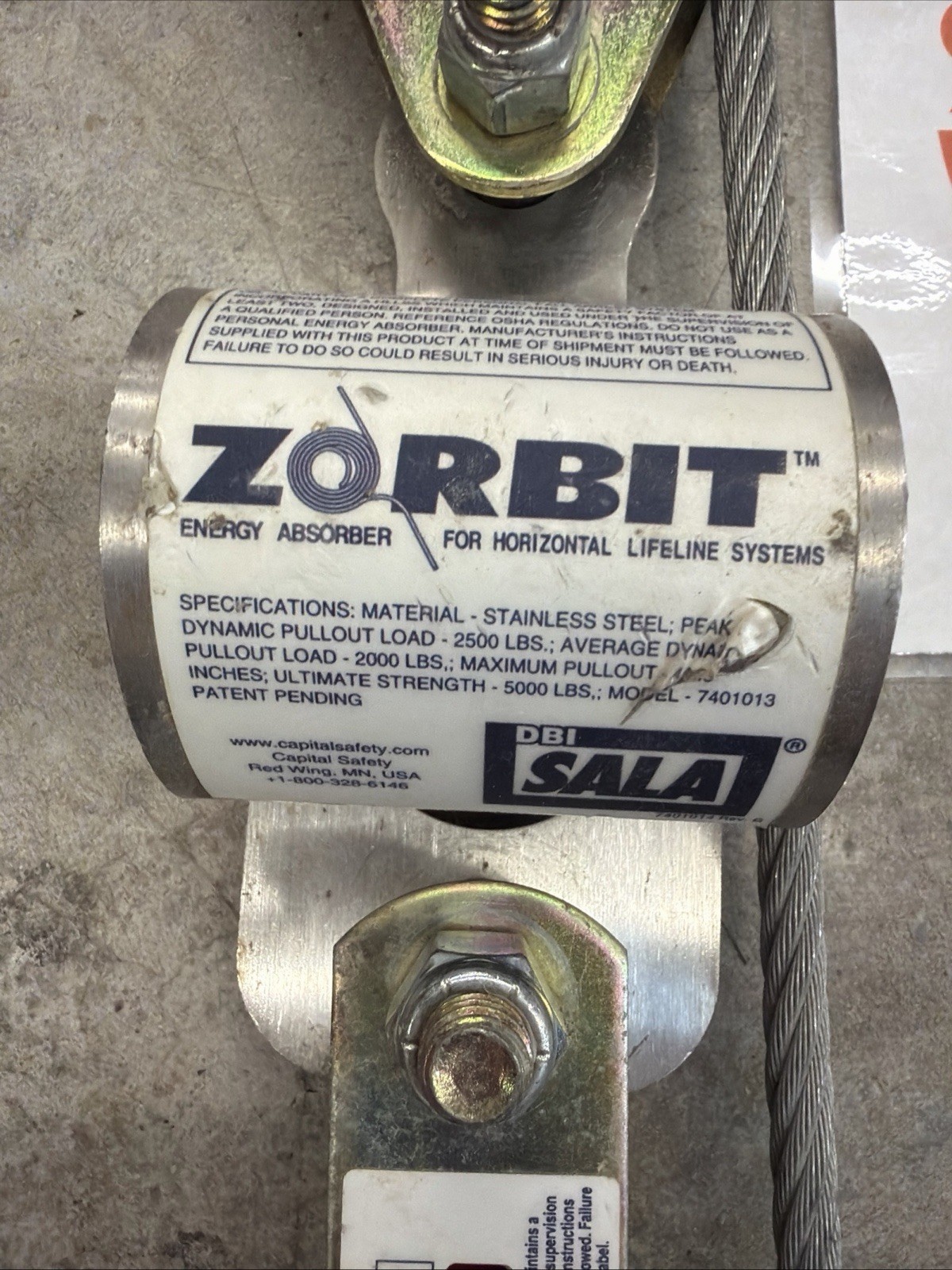 3M DBI-SALA 7608007 Cable Horizontal Lifeline System, HLL System, 60 Ft Length
