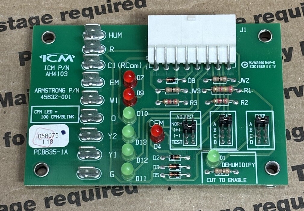 Armstrong 45632-001 ECM Blower Control Board ICM AH4103 PCB635-1 🔥Checked