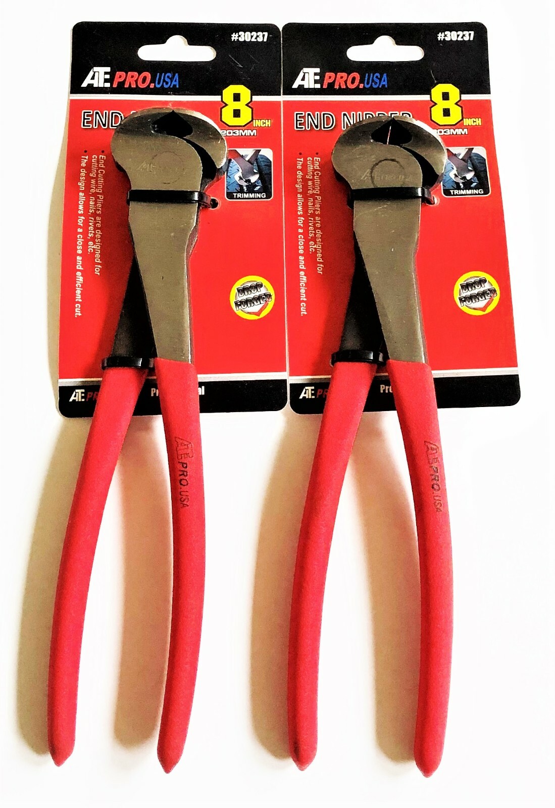2 ATE PRO 8" END NIPPER CUTTERS WIRE CUTTING PLIERS PINCER DYKES #30237