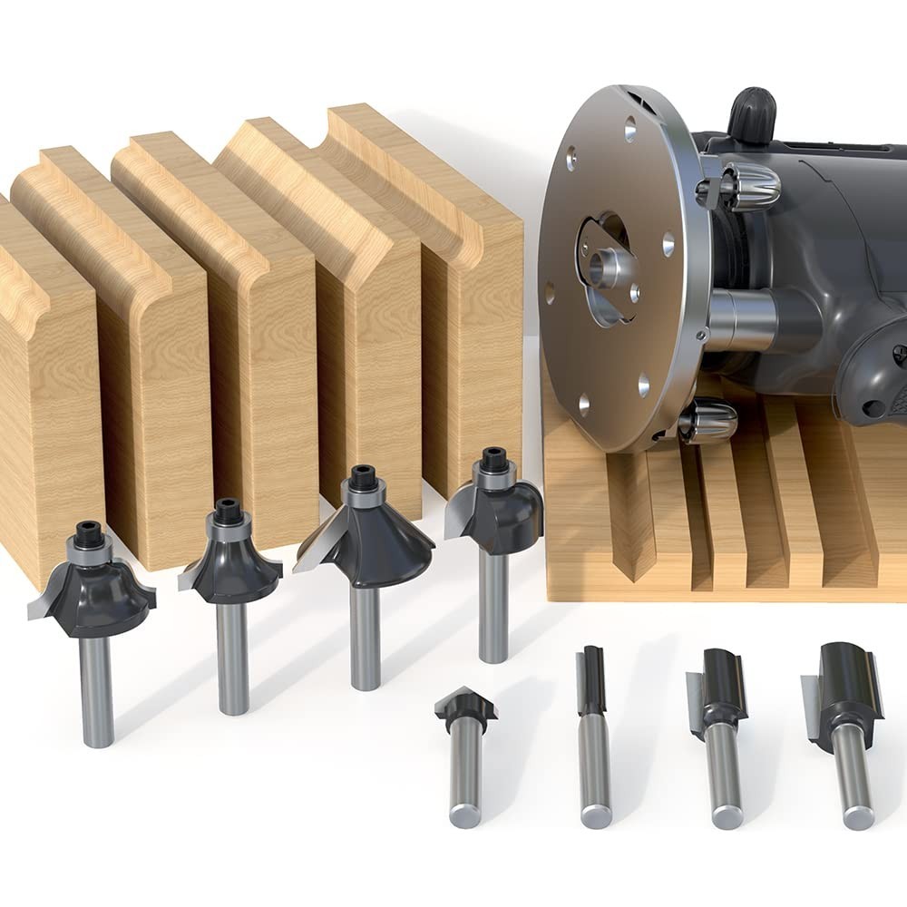 Versatile Tungsten Carbide Router Bits Set for Smooth, Professional Woodworking
