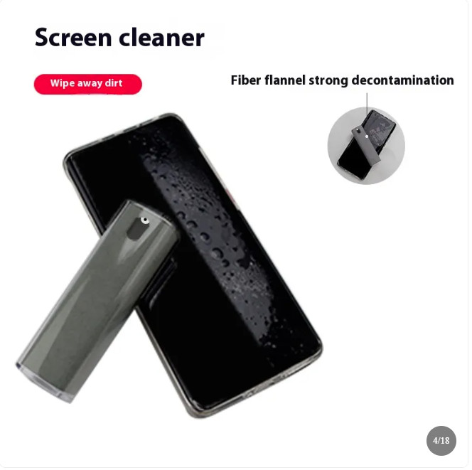2in1 Screen Cleaner Spray Kit Phone Laptop Tablet LCD Microfiber Cleaner
