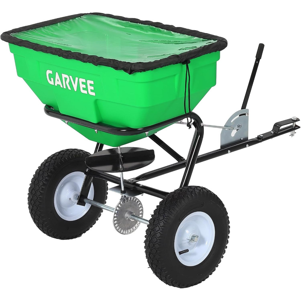 Heavy Duty 80-125 LBS Push Spreader, 12 FT Spreading Width, 13" Wheels for Seed