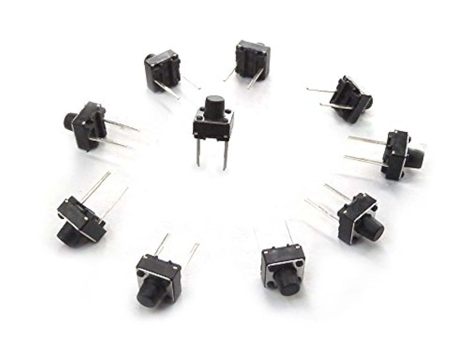 6mm 2 Pin Panel PCB Momentary Tactile Tact Push Button Switch Through Hole Br...