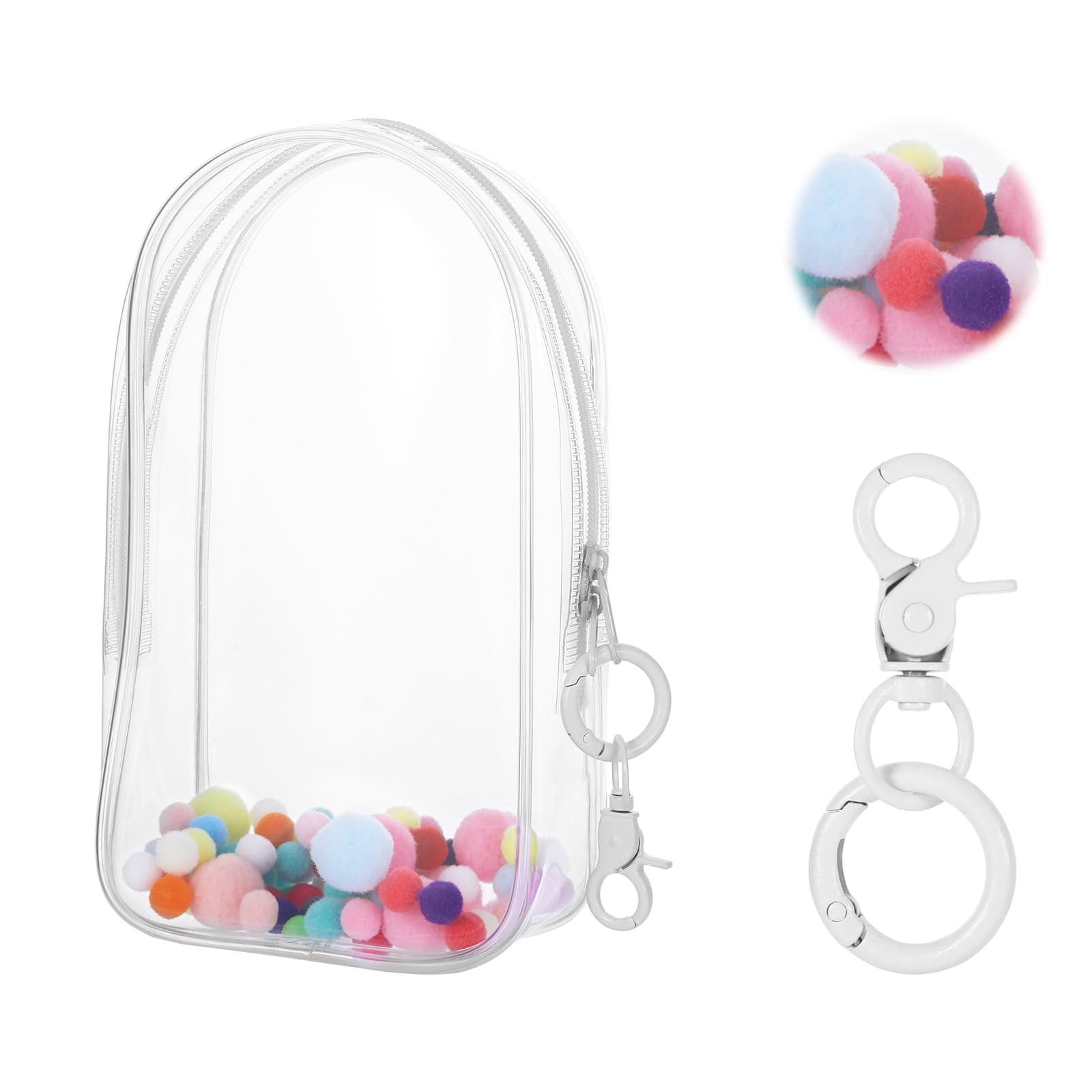 Yylaiire Clear Keychain Pouch for 17cm Doll, Clear Figure Display Bag for Son...